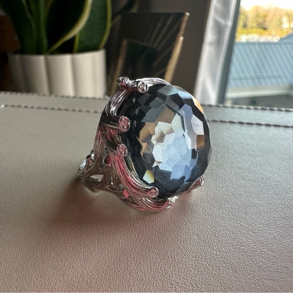 Michael Aram Silver and Black Gemstone Ring